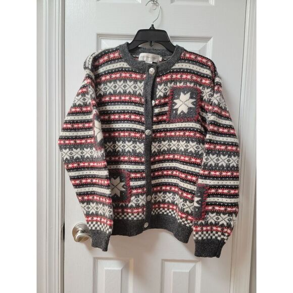 Vintage Snowflake Wool Knit Sweater M - Picture 1 of 6